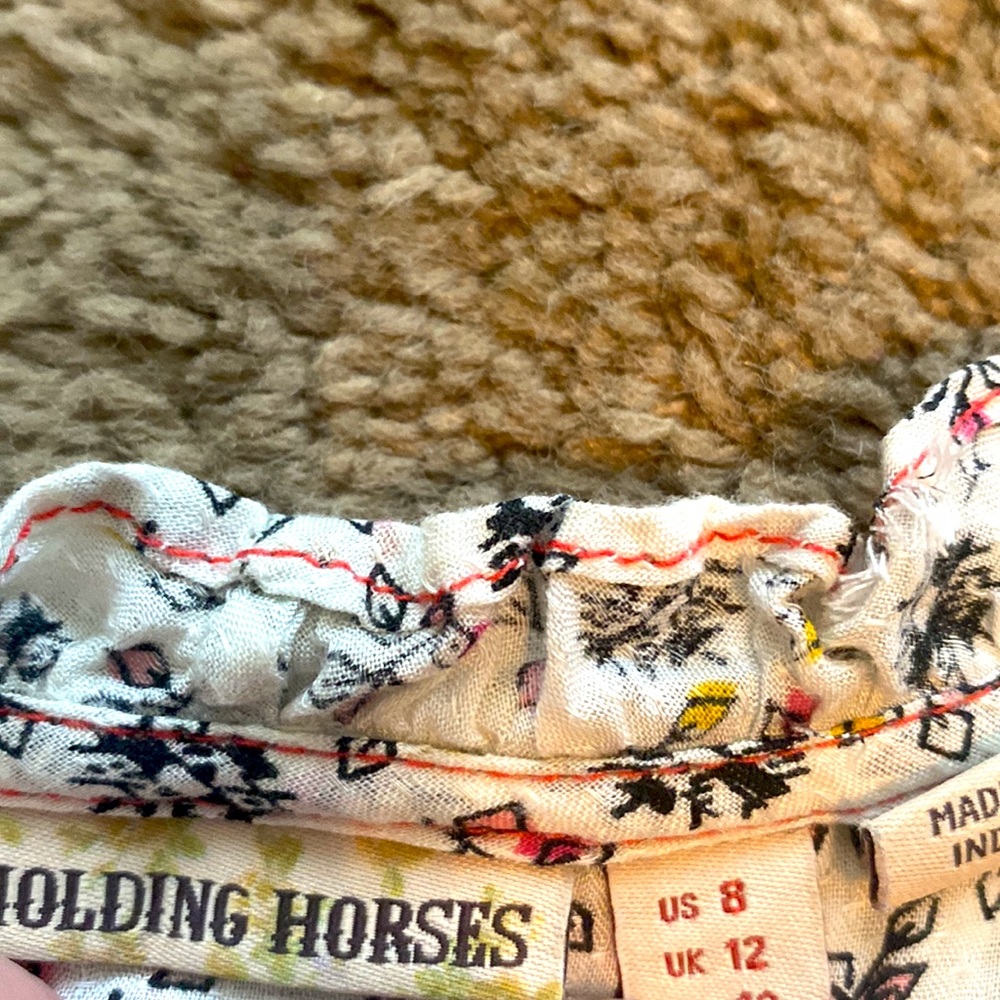 Anthropologie Holding Horses Button Front Faye Floral Sleeveless Blouse - Picture 5 of 5